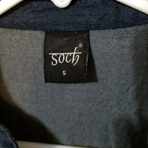 ๐ Soch Chambray Embroirdered Shift Dress Size S - Picture 5 of 5